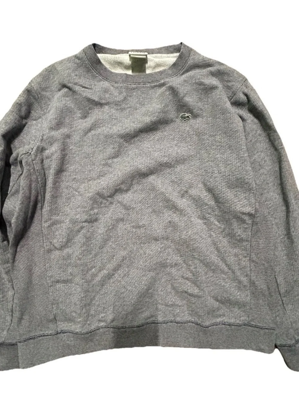 Men’s Lacoste Grey Crewneck Cotton Sweatshirt Size 7 (XXL)